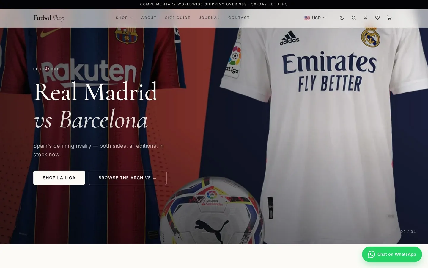 Futbol Shop. Official football kits e-commerce. From El Clásico to FIFA 2026 editions.